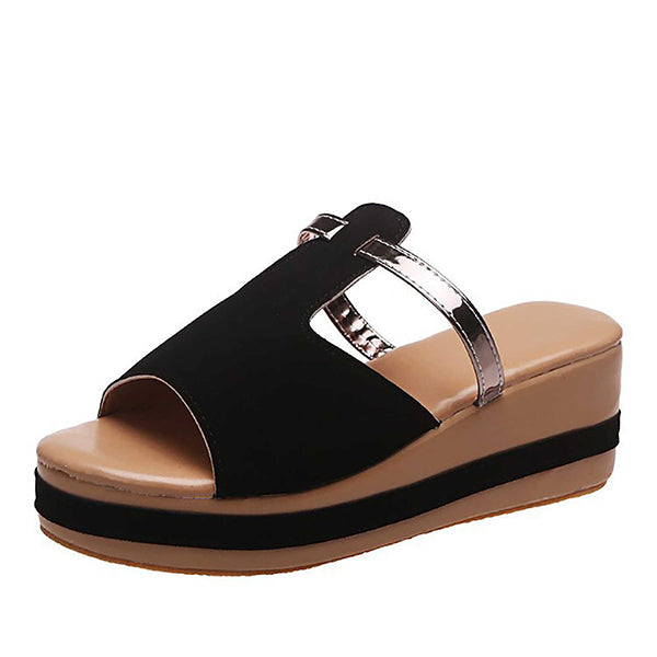 Women's Casual Wedge Platform Leather Orthopedic Sandals